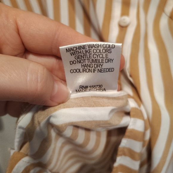 Jane & Delancey Women's Rayon Striped Button Down Long Sleeve Shirt Sz 1X Career - Picture 6 of 7